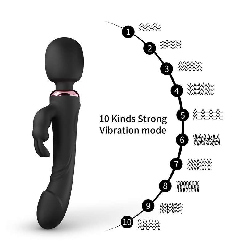10 Vibrations 2 Motors Double Headed Vibrator Dildo G - Spot Rabbit Vibrator Wand - Lovetoys wholesales shop