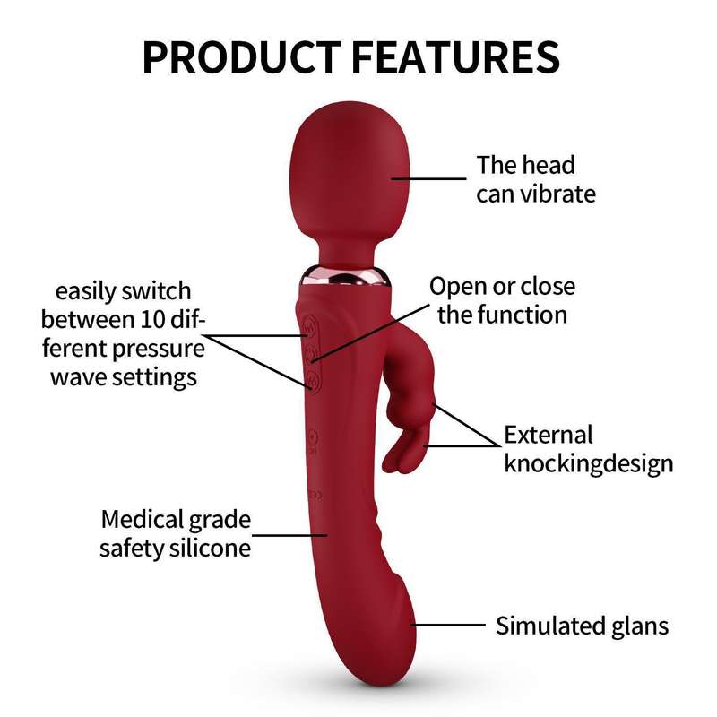 10 Vibrations 2 Motors Double Headed Vibrator Dildo G - Spot Rabbit Vibrator Wand - Lovetoys wholesales shop