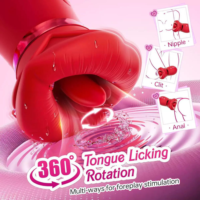 4IN1 Mouth Sucking Vibrator Rose Vibrator