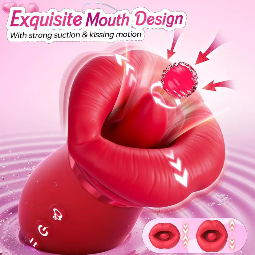 4IN1 Mouth Sucking Vibrator Rose Vibrator
