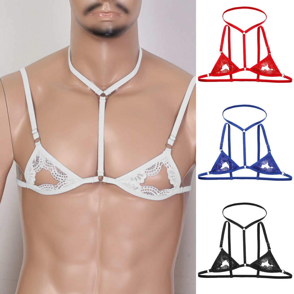 Sultry Hollowed-out Gay Lace Bra Sexy Underwear