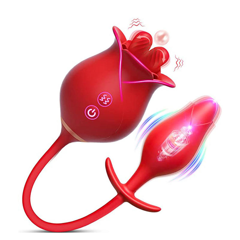 Tongue Licking Vibrator Rose Sex Toys for Woman