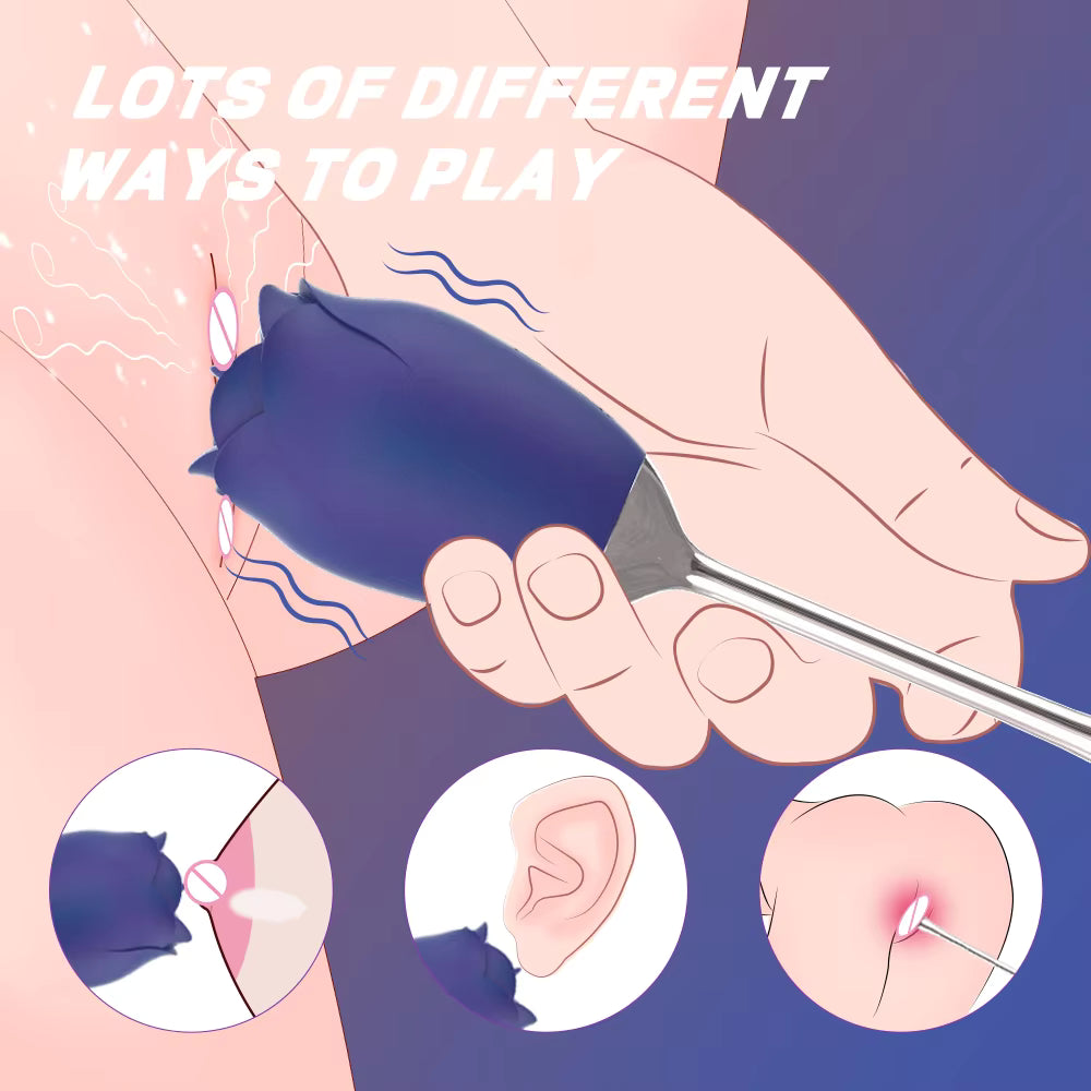 Adult Sexy Toys Silicone Rose Vibrator Tongue Clitoris Stimulate Sex Rose Vibrator