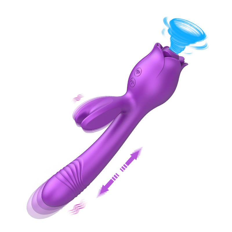 G-Spot Vaginal Clit Stimulator Rose Wand Rabbit Vibrator Women Sex Toys
