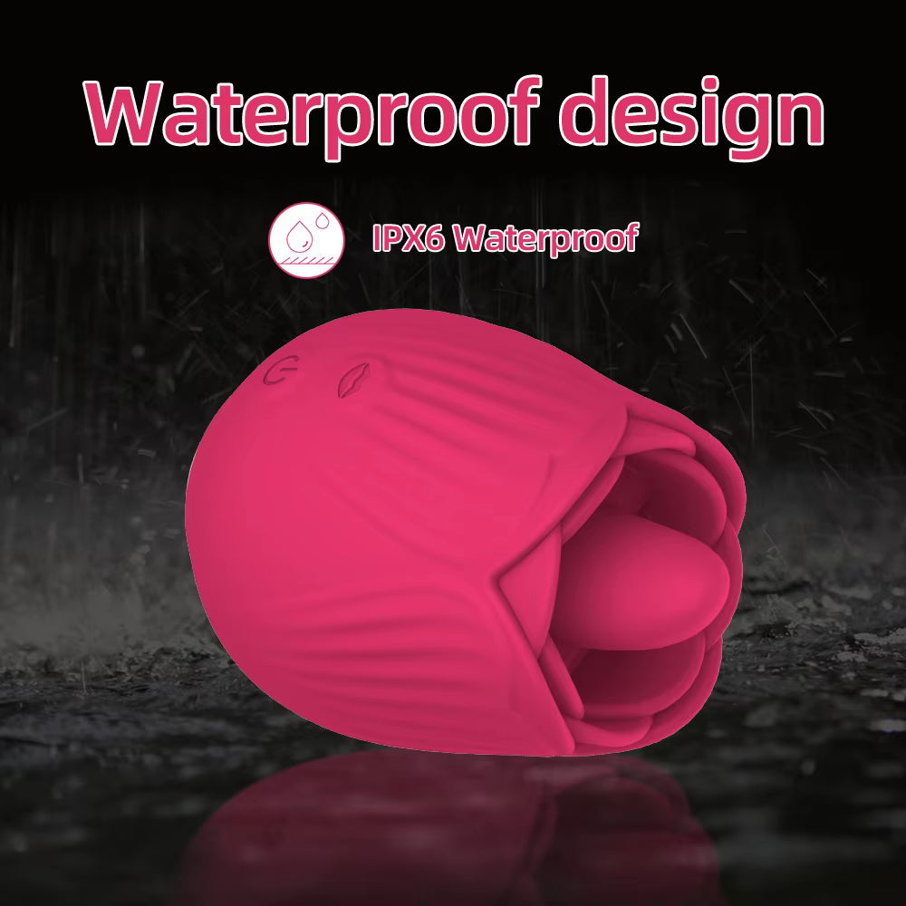 Womens Massage Clitoral Double Tongue Rose Vibrator