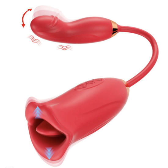 Tongue Licker Adult Toys Mouth Lips Vibrator Swinging Modes Nipples Stimulation