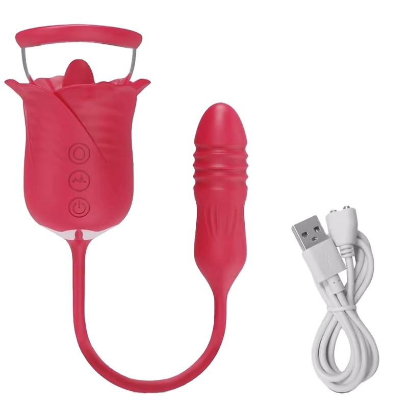 Female Masturbation Vibrator Telescopic Masturbator Tongue Licking Erotic Toys