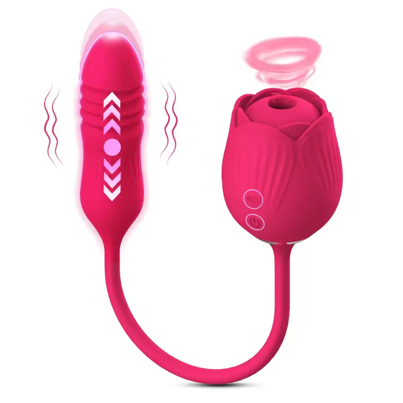 New Rose Retractable Sucking Vibrating Egg Jumping Female Masturbation Sex Toys
