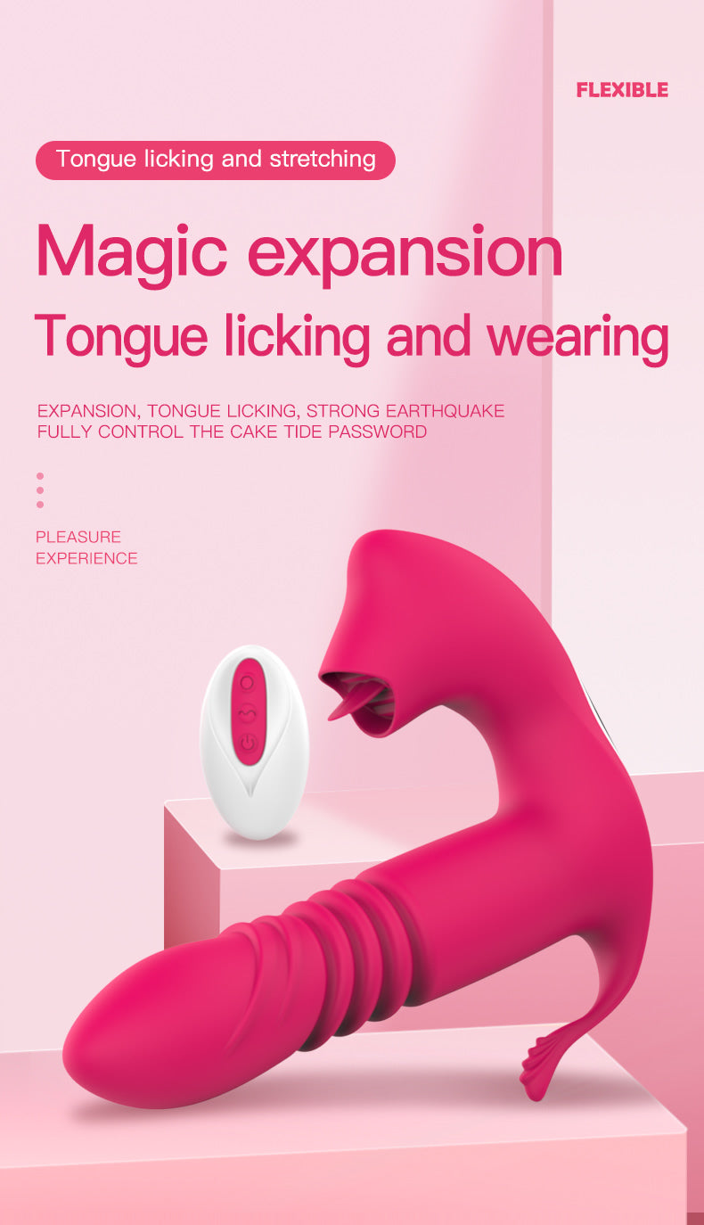Licking &Thrusting Strap-on Dildo Vibrator