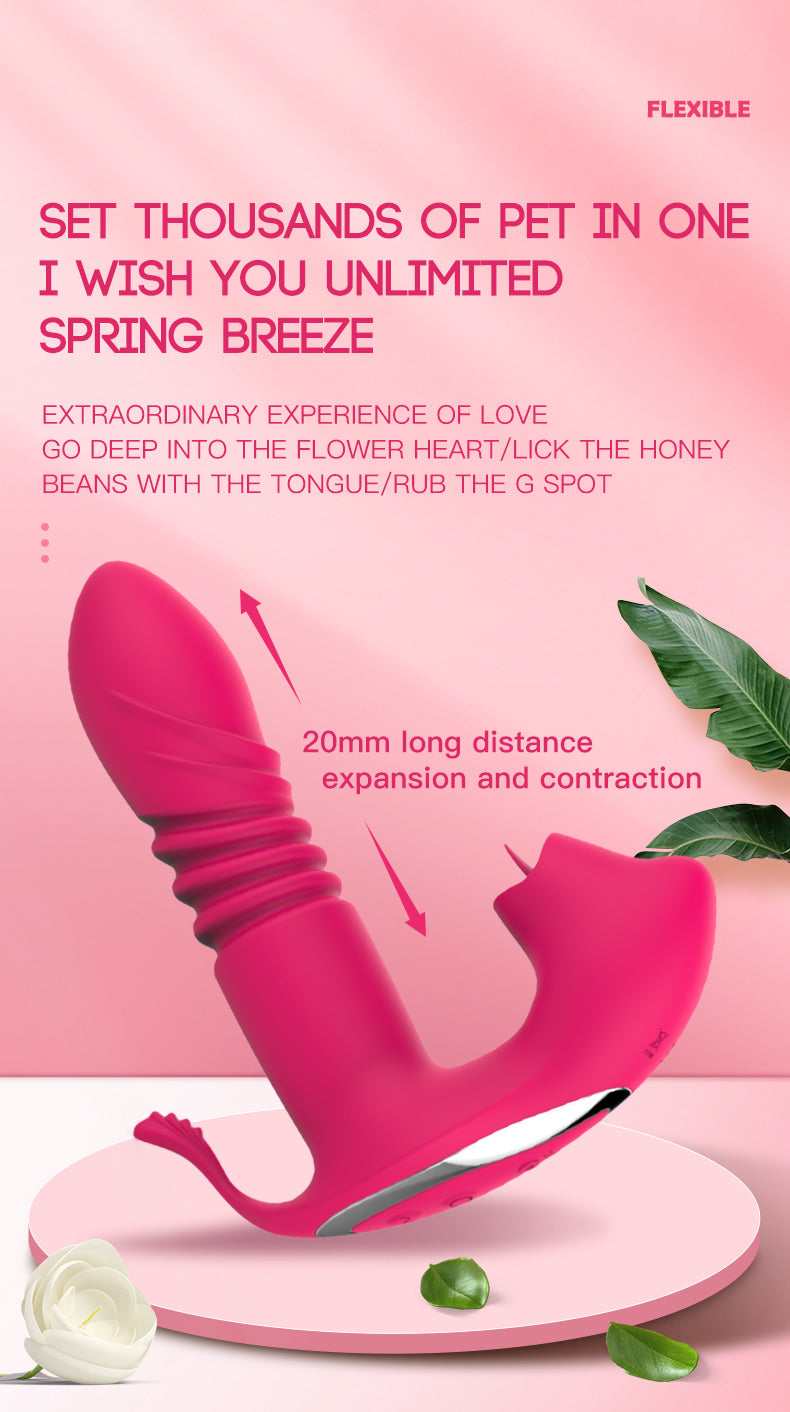 Licking &Thrusting Strap-on Dildo Vibrator