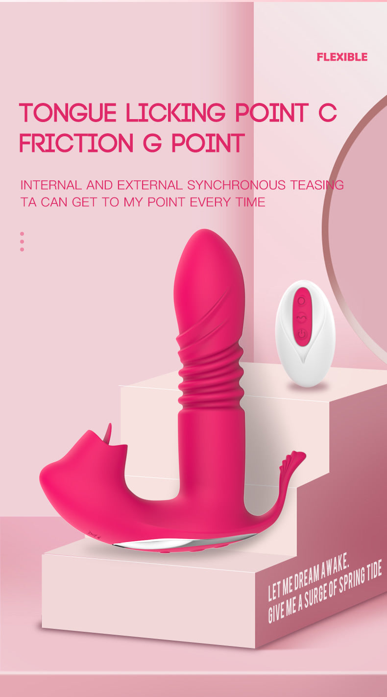 Licking &Thrusting Strap-on Dildo Vibrator