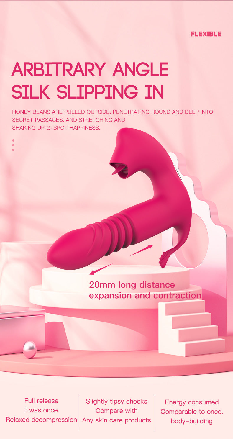 Licking &Thrusting Strap-on Dildo Vibrator