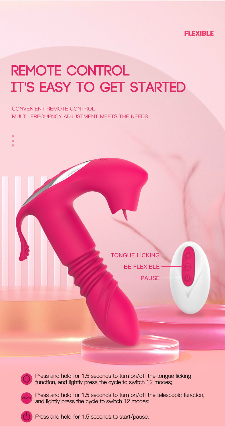 Licking &Thrusting Strap-on Dildo Vibrator
