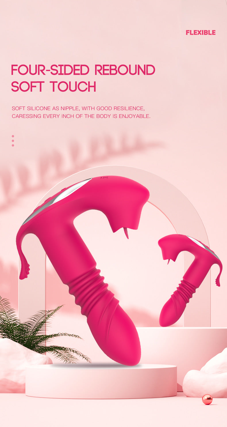 Licking &Thrusting Strap-on Dildo Vibrator