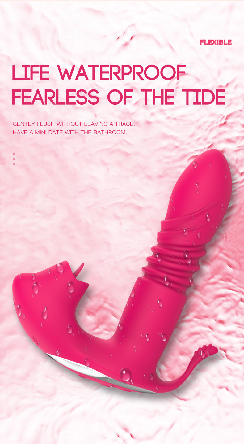 Licking &Thrusting Strap-on Dildo Vibrator