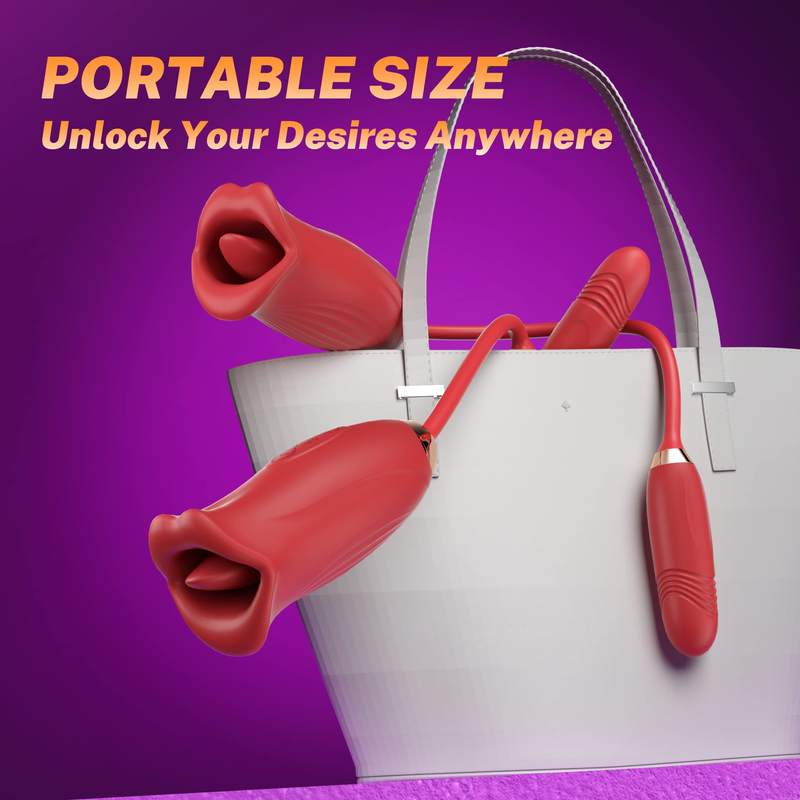 2 in 1 Female Masturbation Mouth Tongue Licking Vibrator - Lovetoys wholesales shop