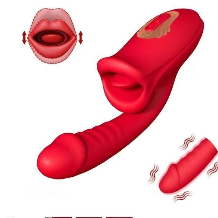 Tongue Rose Realistic Dildo Vibrator