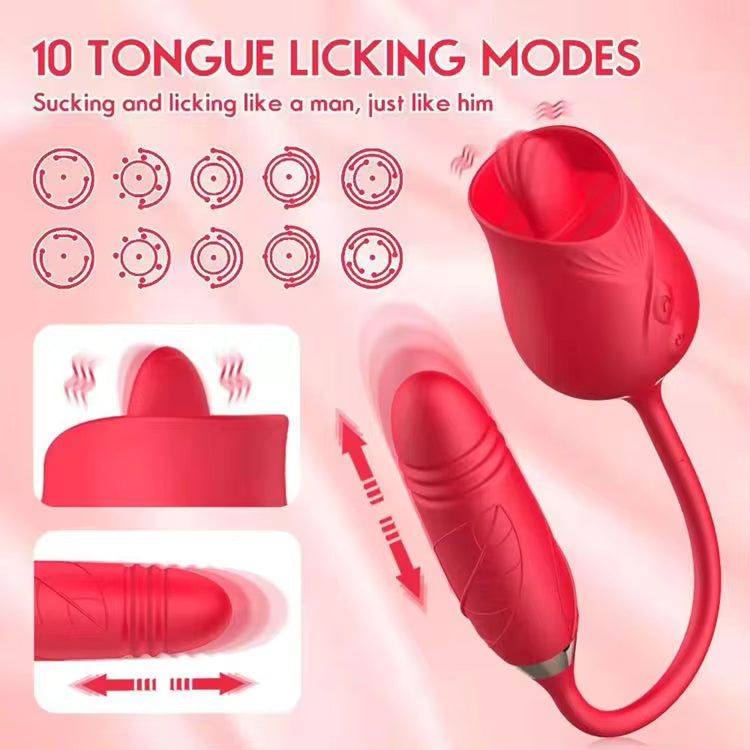 10 Tongue Licking Modes Clitoral Sucker 2 in 1 Vibrator