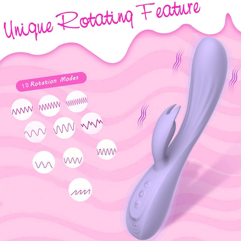Full Cover Rubber Dual Motor Rabbit Vibrator Female Flirting Stimulation Masturbator