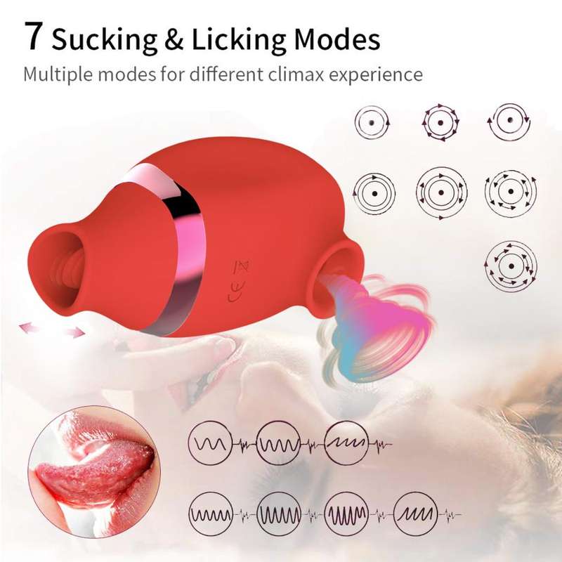 Waterproof Clitoral Silicone Tongue Licking Suck Vibrator Mini Sex Toy