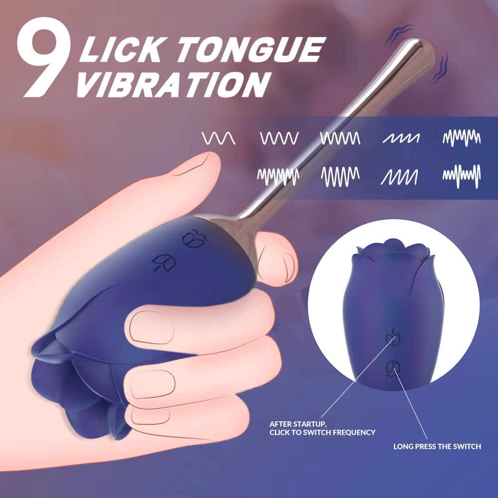 Adult Sexy Toys Silicone Rose Vibrator Tongue Clitoris Stimulate Sex Rose Vibrator