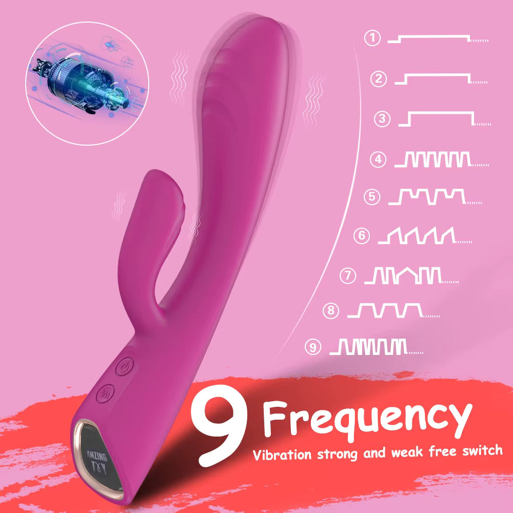 High Quality Heating Vibrating Rabbit Vibrator Soft Silicone Girls' Sex Toys for Women