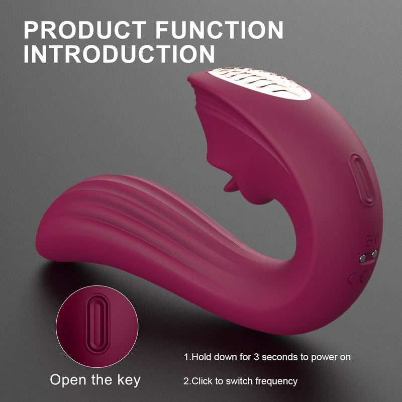 USB Rechargeable Clitoris Licking Tongue Vibrator G-spot Stimulator Women Sex Toys