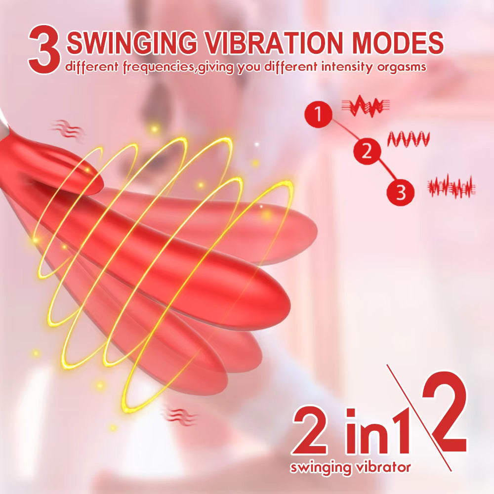 Adult Women Red Rose Shaped Sex Toy Pink Flower Vibrator