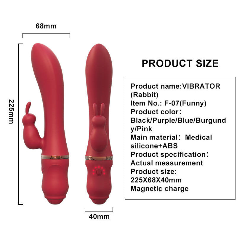 Cute Rabbit Double Vibration Rod Female G-spot Stimulation Massage Masturbator