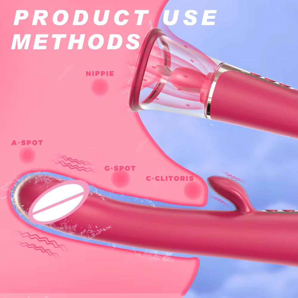3 in 1 G Spot Vibrator Clitoris Stimulator Licking Tongue Clitoral Sucking Vibrator Masturbator