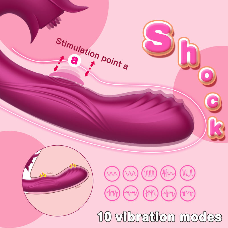 Female Masturbation Tongue Licking Sucking Vaginal G-Spot Rabbit Vibrator