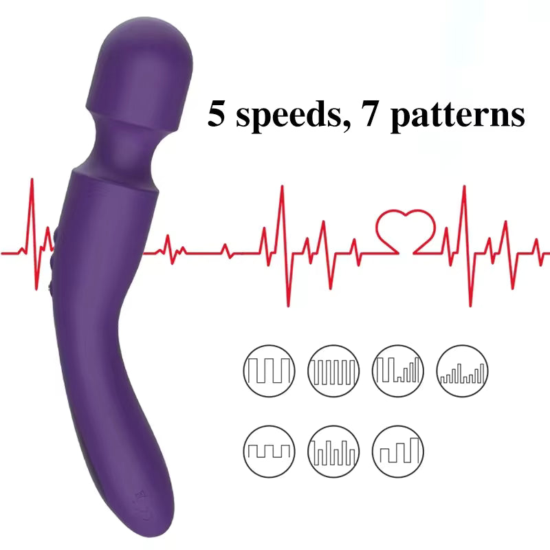 Adult Women Vibrator Wand Massager Vibrator Sex Toy Black Big AV Wand