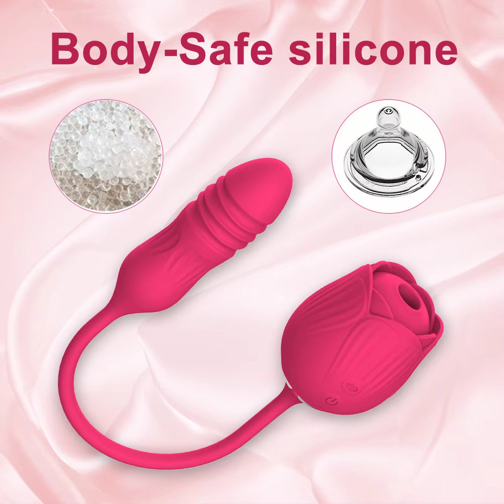 New Rose Retractable Sucking Vibrating Egg Jumping Female Masturbation Sex Toys