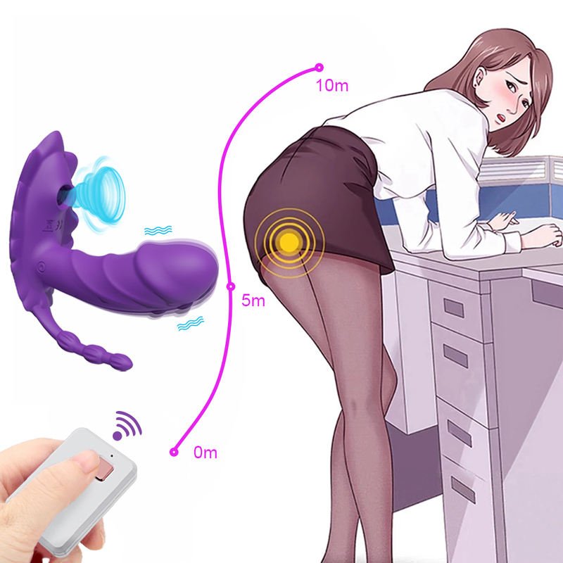 3 in 1 Tongue Sucking Vibrator Anal Stimulator Female Masturbator - Lovetoys wholesales shop