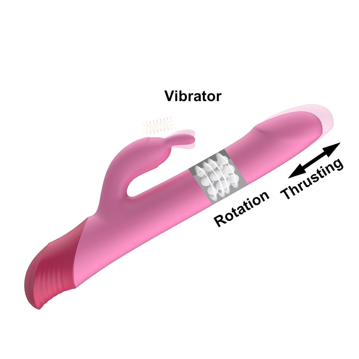 3 - in - 1 Woman Vibrator G Spot Stimulator Adult Thrusting Rabbit Vibrators - Lovetoys wholesales shop