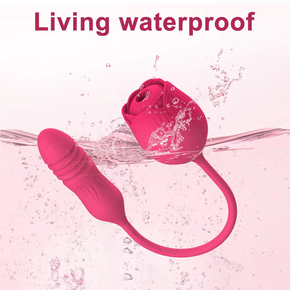 New Rose Retractable Sucking Vibrating Egg Jumping Female Masturbation Sex Toys