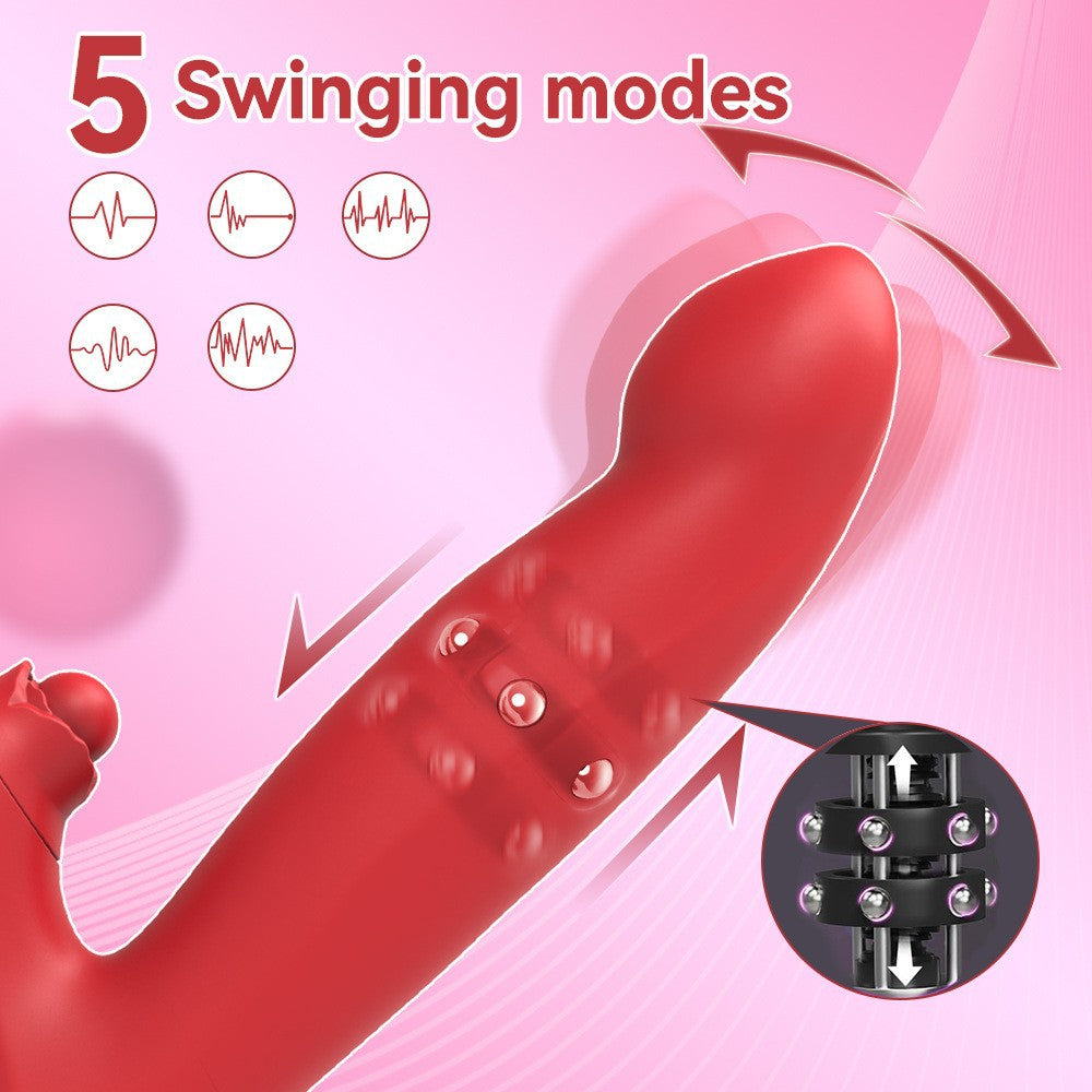 Female Masturbation Swing Beads Suction Rabbit Vibrator