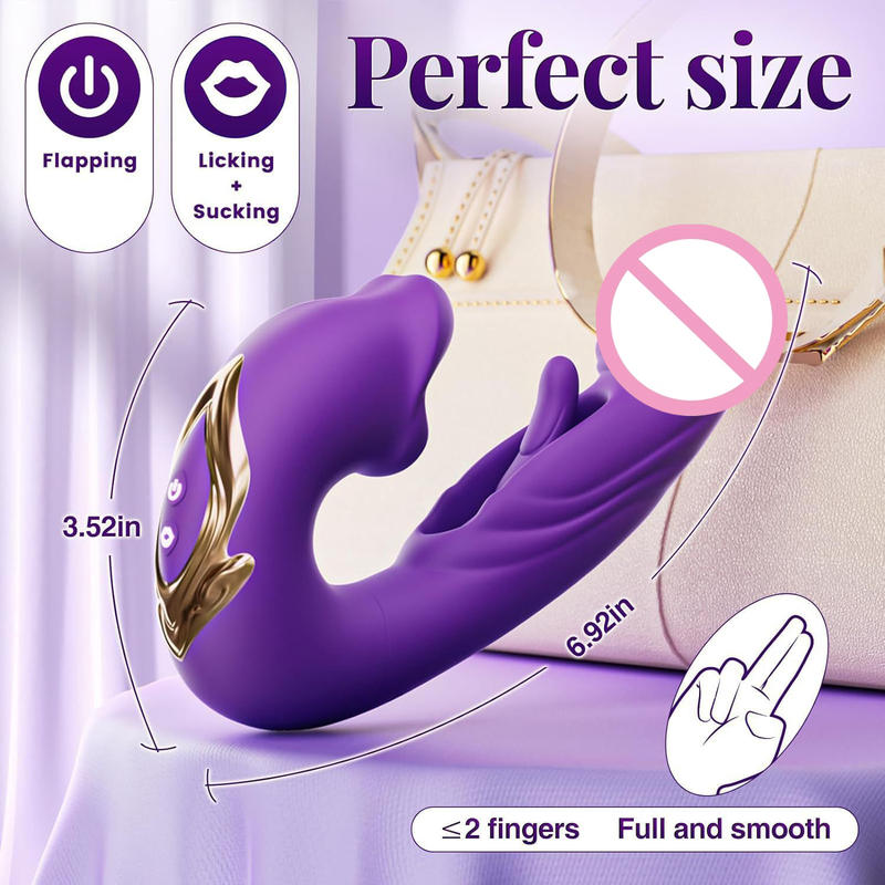 Unique Licking Sucking Mode G-spot Flapping Female Masturbation Vagina Vibrator