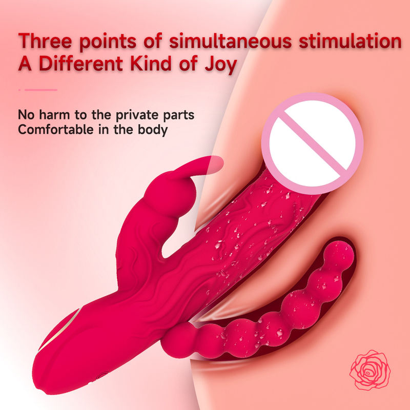 10 Frequency Vibration Mode Anal Bead Massager G-spot Simulation Penis Rabbit Vibrator