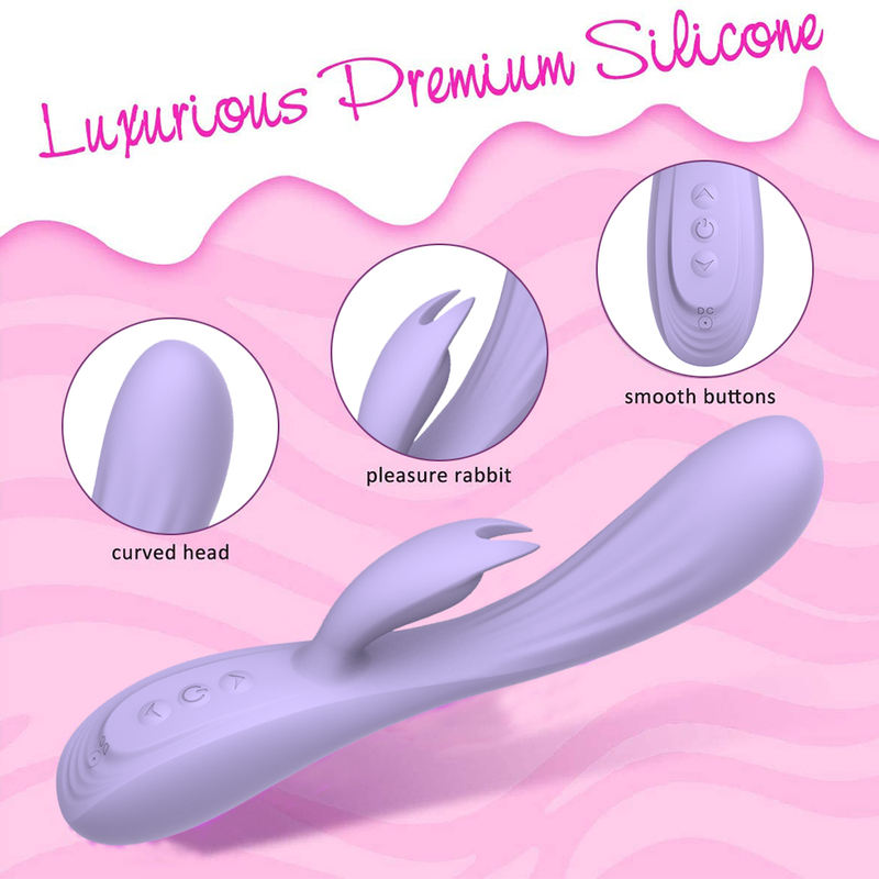 Full Cover Rubber Dual Motor Rabbit Vibrator Female Flirting Stimulation Masturbator