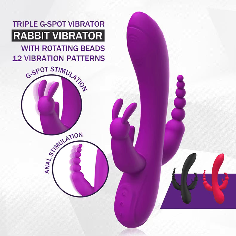 12 Vibration Patterns Handheld G-spot Anal Stimulus Rabbit Vibrators