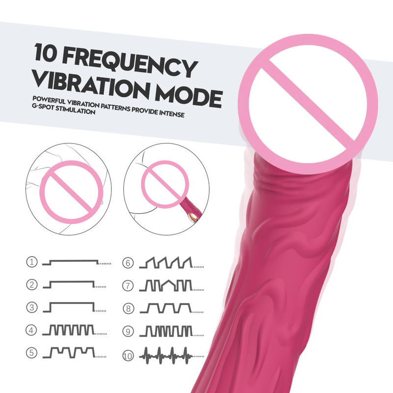 Dildo Simulation Vibrator Soft Penile Penis 10 Frequency Female Masturbation Vibrator