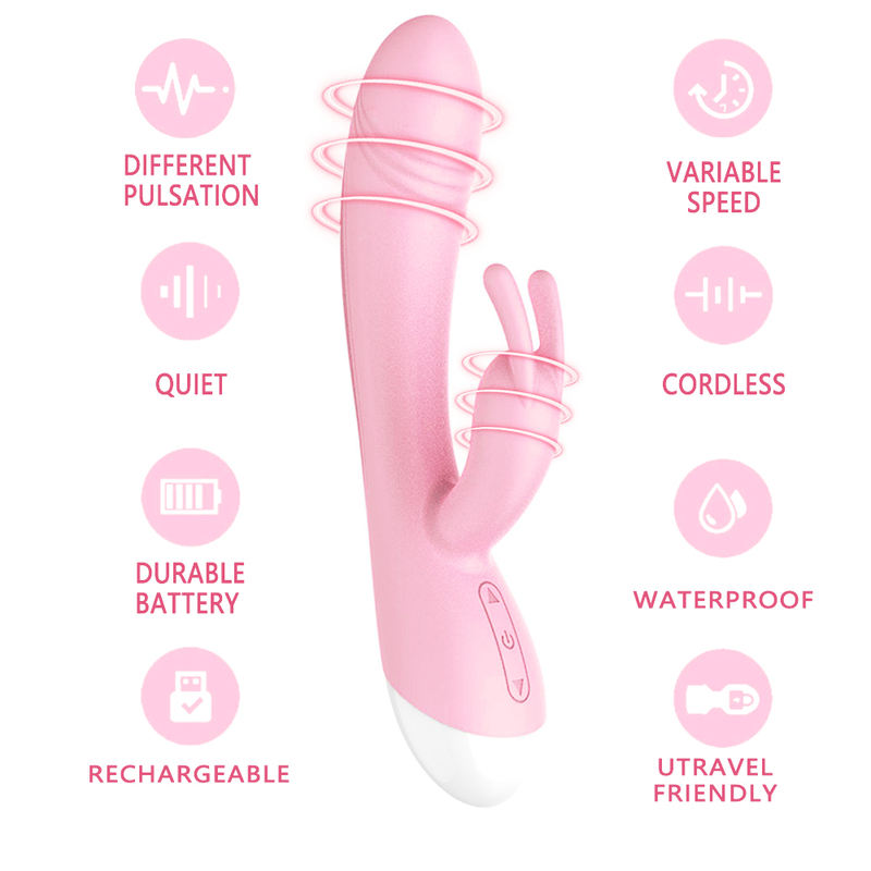 Sex Toys Silicone Heated Vibrating Vibrator Female Vaginal Pumping Masturbator
