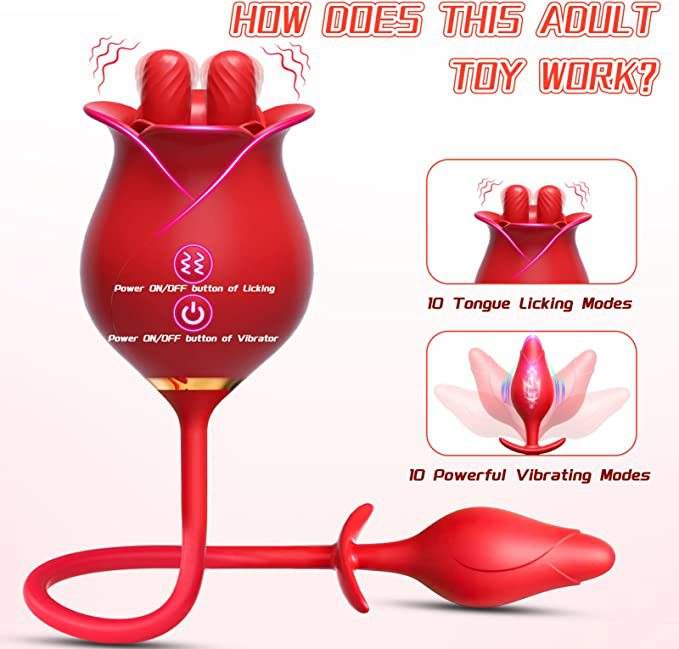 Tongue Licking Vibrator Rose Sex Toys for Woman