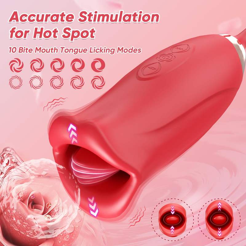 Tongue Licker Adult Toys Mouth Lips Vibrator Swinging Modes Nipples Stimulation