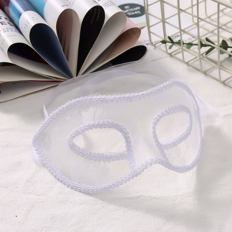 Simple Hollow Lace Half Face Solid Color Stereotyped Sexy Halloween Mask