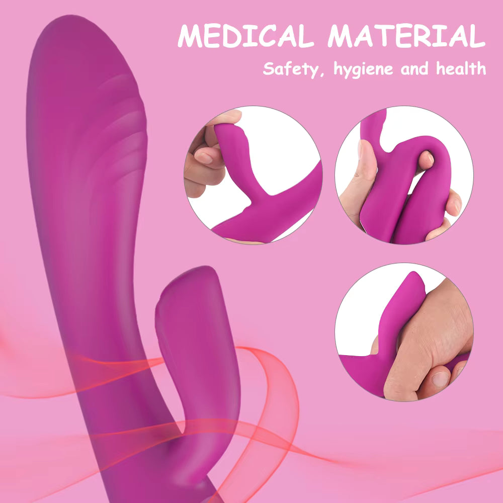 High Quality Heating Vibrating Rabbit Vibrator Soft Silicone Girls' Sex Toys for Women