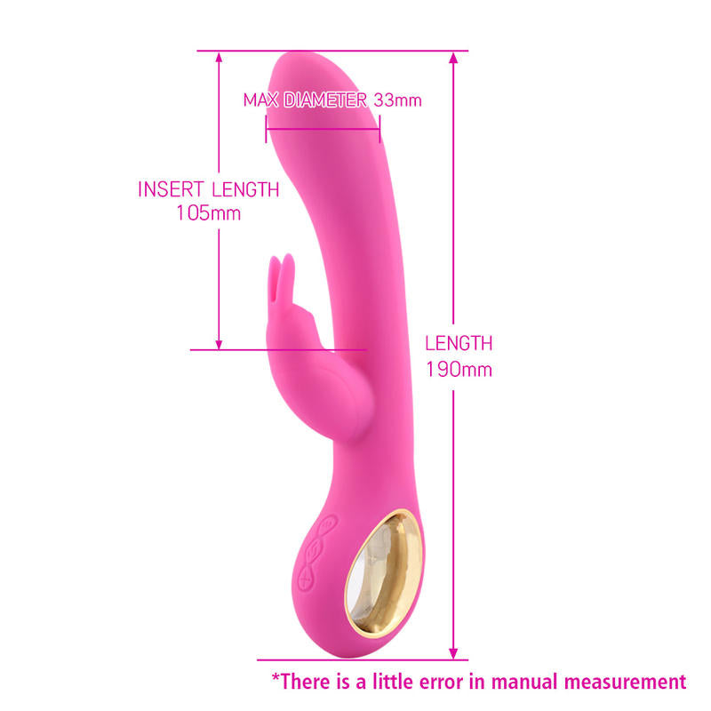 Heated Rabbit Double Headed Vibrator Women Masturbation Sex Toys