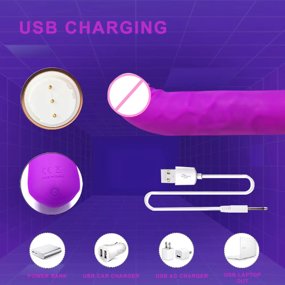 4 in 1 Couple Gift Rabbit Clitoral Wand Vibrator Dildo Nipple Adult Sex Toys