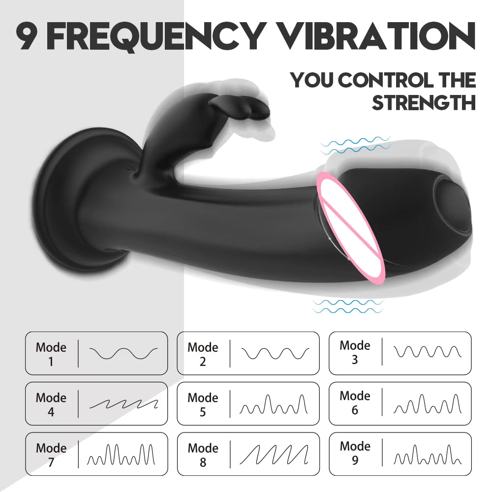 Rabbit Vibrator Thrusting G Spot Stimulation Massager with Suction Cup Waterproof in Bathroom